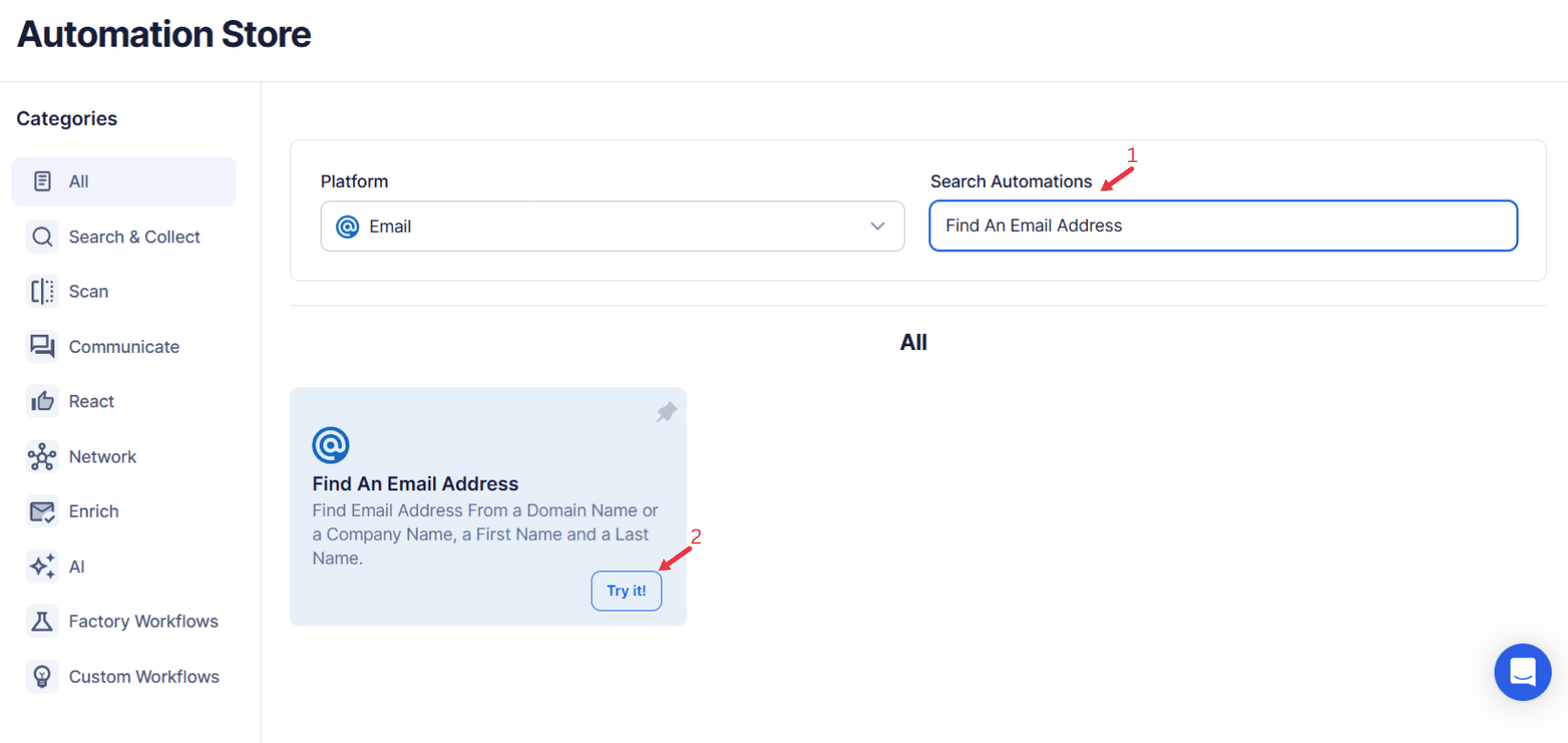 search-for-the-particular-email-automation
